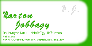 marton jobbagy business card